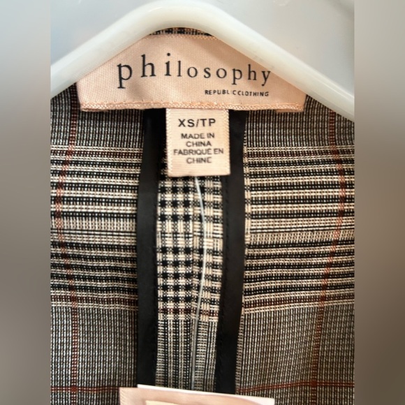 NWT Philosophy Gray Plaid Open Front Blazer - Picture 2 of 8